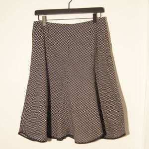 White House Black Market Scalloped Polka Dot Skirt